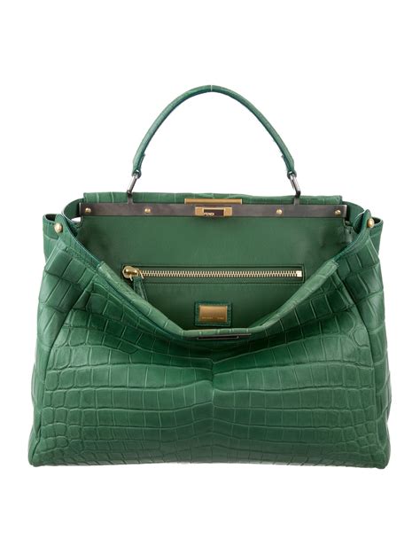 fendi crocodile spy bag|Fendi peekaboo crocodile.